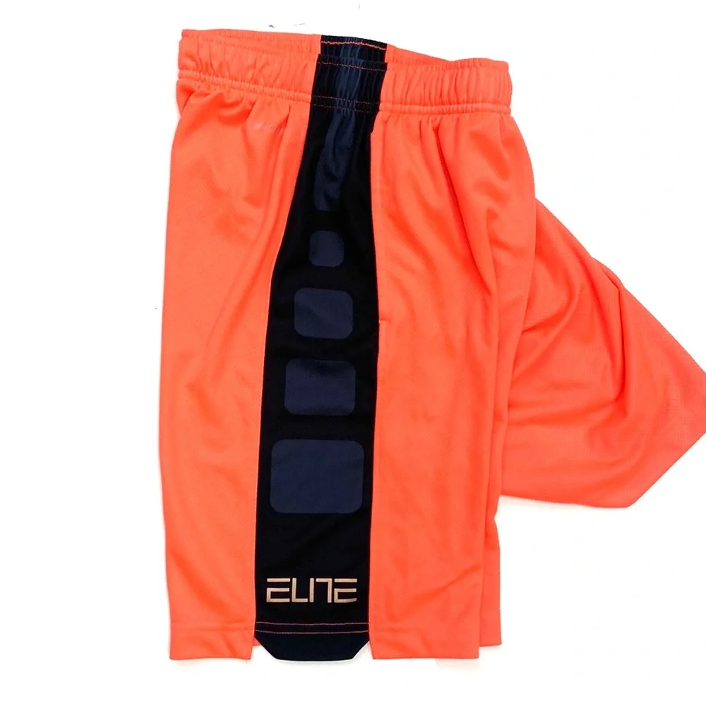 Nike Boys Neon Orange/Black Elite Dri-Fit Basketball Shorts